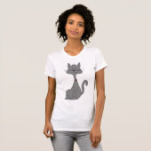 Zitten van grijze katten t-shirt (Voorkant volledig)