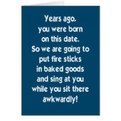 Zitten we daar onhandig terwijl we Birthday-kaart  (Voorkant)