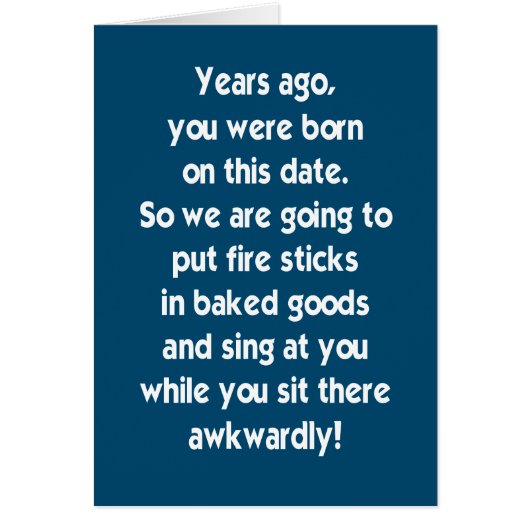 Zitten we daar onhandig terwijl we Birthday-kaart  (Voorkant)