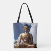 Zittend Boeddhabeeld Tote Bag (Achterkant)