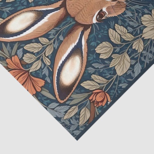 Zittend Bruin Konijn Bloemen Tissuepapier (Detail)