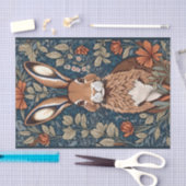 Zittend Bruin Konijn Bloemen Tissuepapier (Craft)