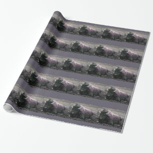 Zittend Buffalo Kunstwerk Wrap Papier