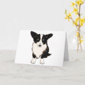 Zittend Cardigan Welsh Corgi illustratie Kaart (Gele Bloem)