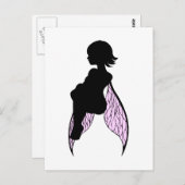 Zittend Fairy Silhouet Briefkaart (Voorkant / Achterkant)