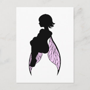 Zittend Fairy Silhouet Briefkaart