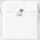 Zittend grappige Franse Bulldog Ronde Sticker (Tas)