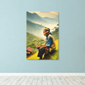 Zittend in Sereniteit Canvas Afdruk (Insitu (Houten vloer))