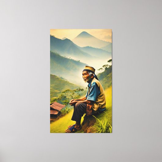 Zittend in sereniteit canvas afdruk (Voorkant)