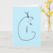 Zittend kattenkaartje kaart (Gele Bloem)