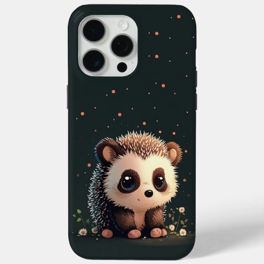 Zittend Kawaii Hedgehog iPhone Case (Achterkant)