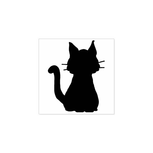 Zittend Kitty kat silhouet Rubberstempel (Afrduk)