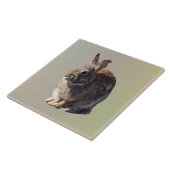 Zittend konijn tegeltje (Zijkant)