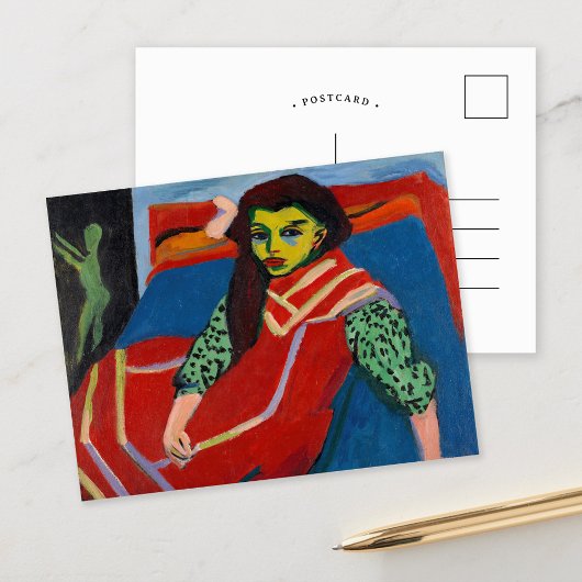 zittend meisje | Ernst Ludwig Kirchner Briefkaart