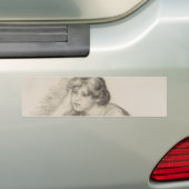 Zittend meisje (van Pierre-Auguste Renoir) Bumpersticker (Op auto)