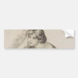 Zittend meisje (van Pierre-Auguste Renoir) Bumpersticker