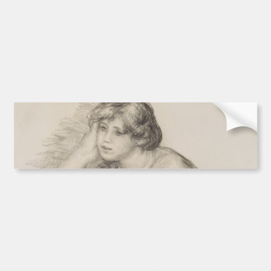 Zittend meisje (van Pierre-Auguste Renoir) Bumpersticker (Voorkant)