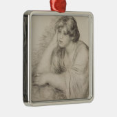 Zittend meisje (van Pierre-Auguste Renoir) Metalen Ornament (Rechts)