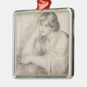 Zittend meisje (van Pierre-Auguste Renoir) Metalen Ornament (Links)