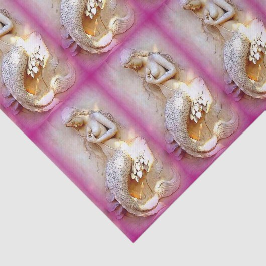 zittend mermaids roze tissuepapier (Detail)