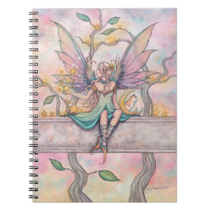 Zittend met Sterren Fairy Fantasy Waterverf Kunst Notitieboek