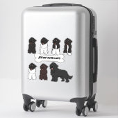 Zittend Newfoundland Cartoon Dog Sticker Set (Koffer)