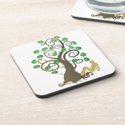 Zittend onder de boom bier onderzetter (Linkerzijde)