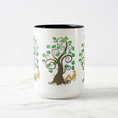 Zittend onder de boom tweekleurige koffiemok (Center)