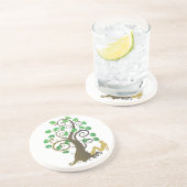 Zittend onder de boom zandsteen onderzetter (Zijkant)