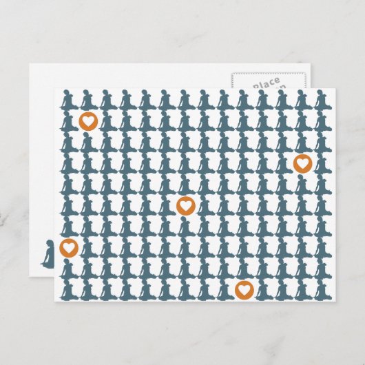 Zittend op herhaald Briefkaart (Voorkant / Achterkant)