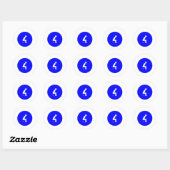 Zittend op toilet ronde sticker (Vel)