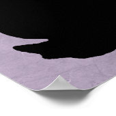 Zittend zwart Konijn Silhouet Tall ears Paarse Poster (Hoek)