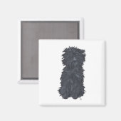 Zittende Affenpinscher Magneet (Voorkant / Achterkant)
