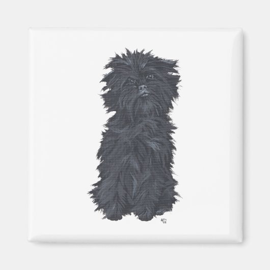 Zittende Affenpinscher Magneet (Voorkant)