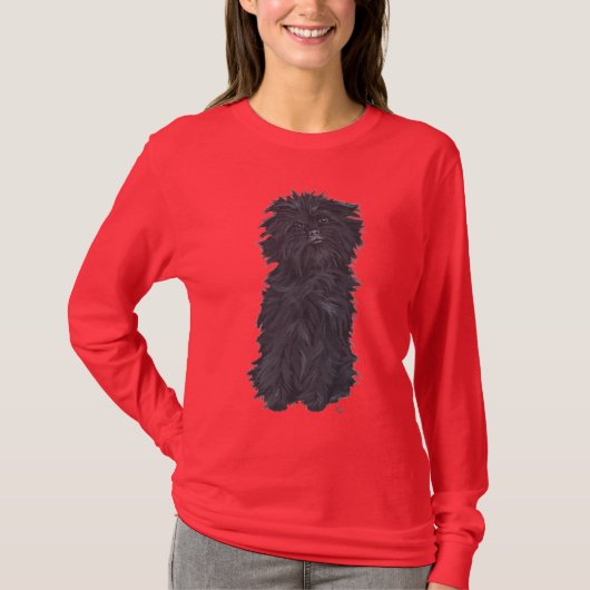 Zittende Affenpinscher T-shirt (Voorkant)