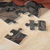  Zittende Afghaanse Hond Bloemen Legpuzzel (Zijkant)