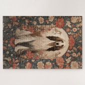  Zittende Afghaanse Hond Bloemen Legpuzzel (Horizontaal)