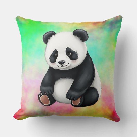 Zittende Baby Panda Kussen (Voorkant)