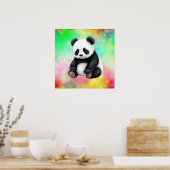 Zittende Baby Panda Poster (Keuken)
