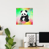 Zittende Baby Panda Poster (Thuiskantoor)