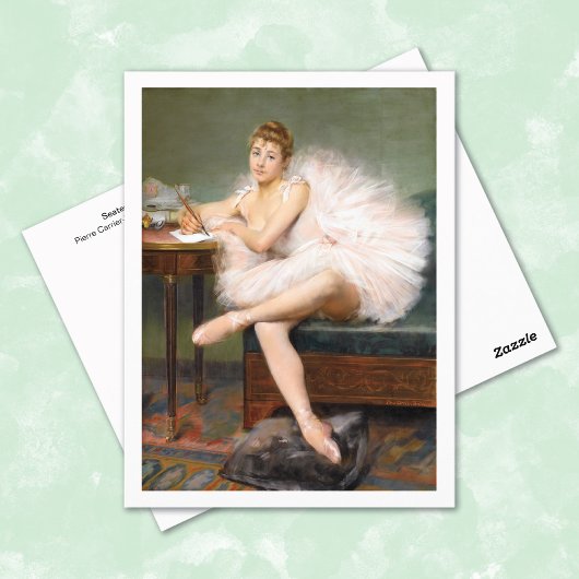Zittende ballerina Pierre Carrier-Belleuse Briefkaart