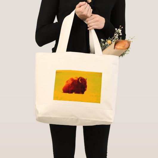 Zittende bizon grote tote bag (Voorkant (product))