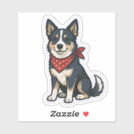 Zittende Blue Heeler Australische veedrijvershond Sticker