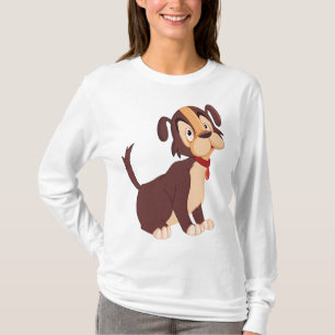 Zittende bruine puppy zoete gelukkige hond t-shirt