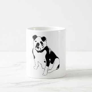 Zittende Bulldog Portret Zwart en Wit Kunstwerk Koffiemok
