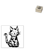 Zittende Calico Kattepoes Rubberstempel (Gestempeld)