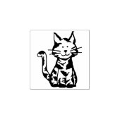 Zittende Calico Kattepoes Rubberstempel (Afrduk)