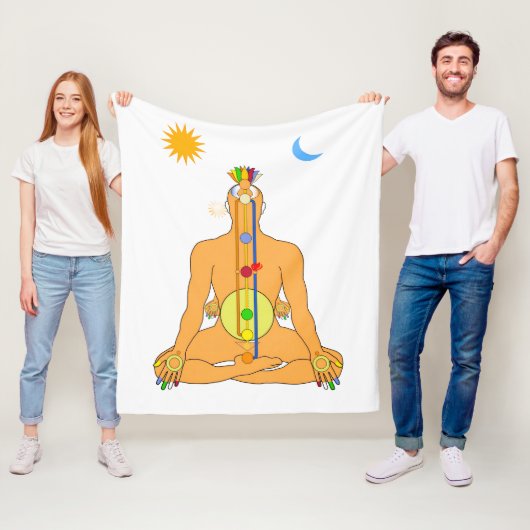 Zittende Chakras Fleece Deken (In situ)