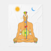 Zittende Chakras Fleece Deken (Voorkant)