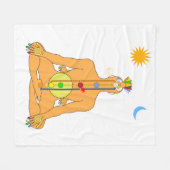 Zittende Chakras Fleece Deken (Voorkant (Horizontaal))